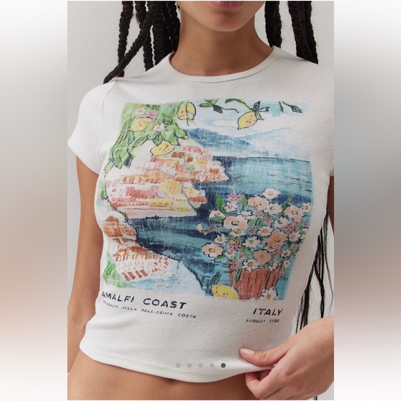 Urban Outfitters Amalfi Coast Too Perfect Graphic Baby Tee - Picture 1 of 5